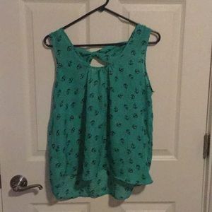 Blue shirt with anchors